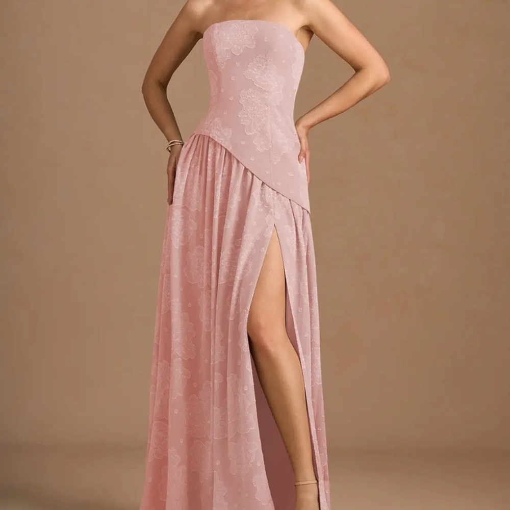 Azazie Marcella Powder Pink Maxi Dress